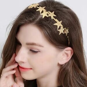 Free People Malaina Stars goldtone metal headband | NWOT